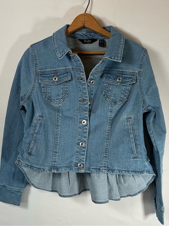 Du Jour Jackets & Blazers - Du Jour Classic Light Blue Denim Jacket with Layered Hem